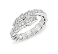 Bvlgari Serpenti Ring Silver Cubic Zirconia Paved 4MM